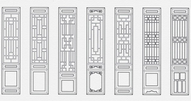 丹江口常用中式仿古花窗图案隔断设计图