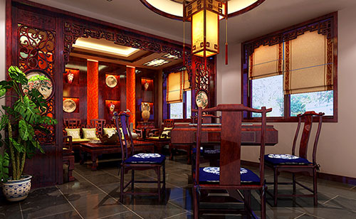 丹江口古典中式风格茶楼包间设计装修效果图